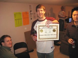 Dan Wins the inaugural Sabatka Drunk and Rowdy Award